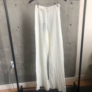 NWT Pretty Little Thing Cream Flared Knit Pants